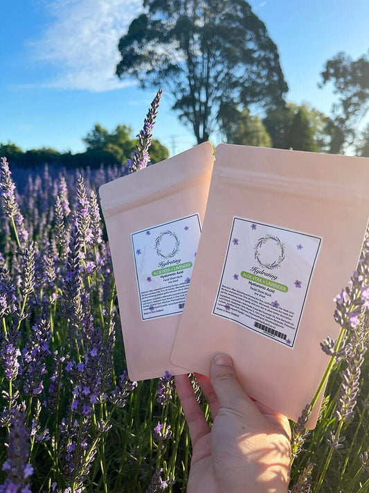 Lavender + Aloe Vera Hyaluronic Acid Sheet Masks/ facial mask scented by essential oils from NZ lavender farm