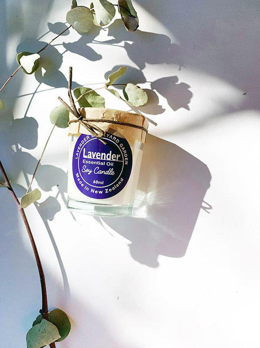 Lavender Essential Oil Soy Candle Votive Jar from NZ lavender farm
