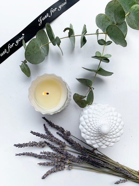 Natural Coconut Candles with Lavender Essential Oils from NZ lavender farm