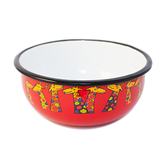 Camping Bowl, Camping, Outdoor, Enamelware, Enamel Mug, Coffee Mug, Kids Gift, Cute, Giraffe, Animal, Red
