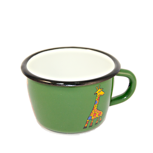 Camping Bowl, Camping, Outdoor, Enamelware, Enamel Mug, Coffee Mug, Kids Gift, Cute, Animal, Giraffe, Green