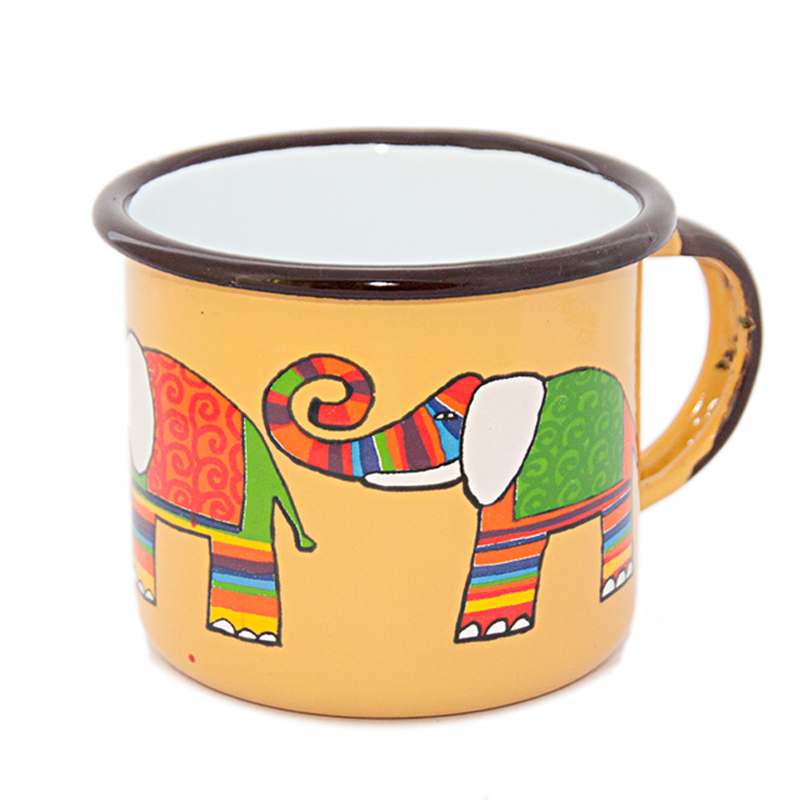 Camping Bowl, Camping, Outdoor, Enamelware, Enamel Mug, Coffee Mug, Kids Gift, Cute, Animal, Elephant, Yellow