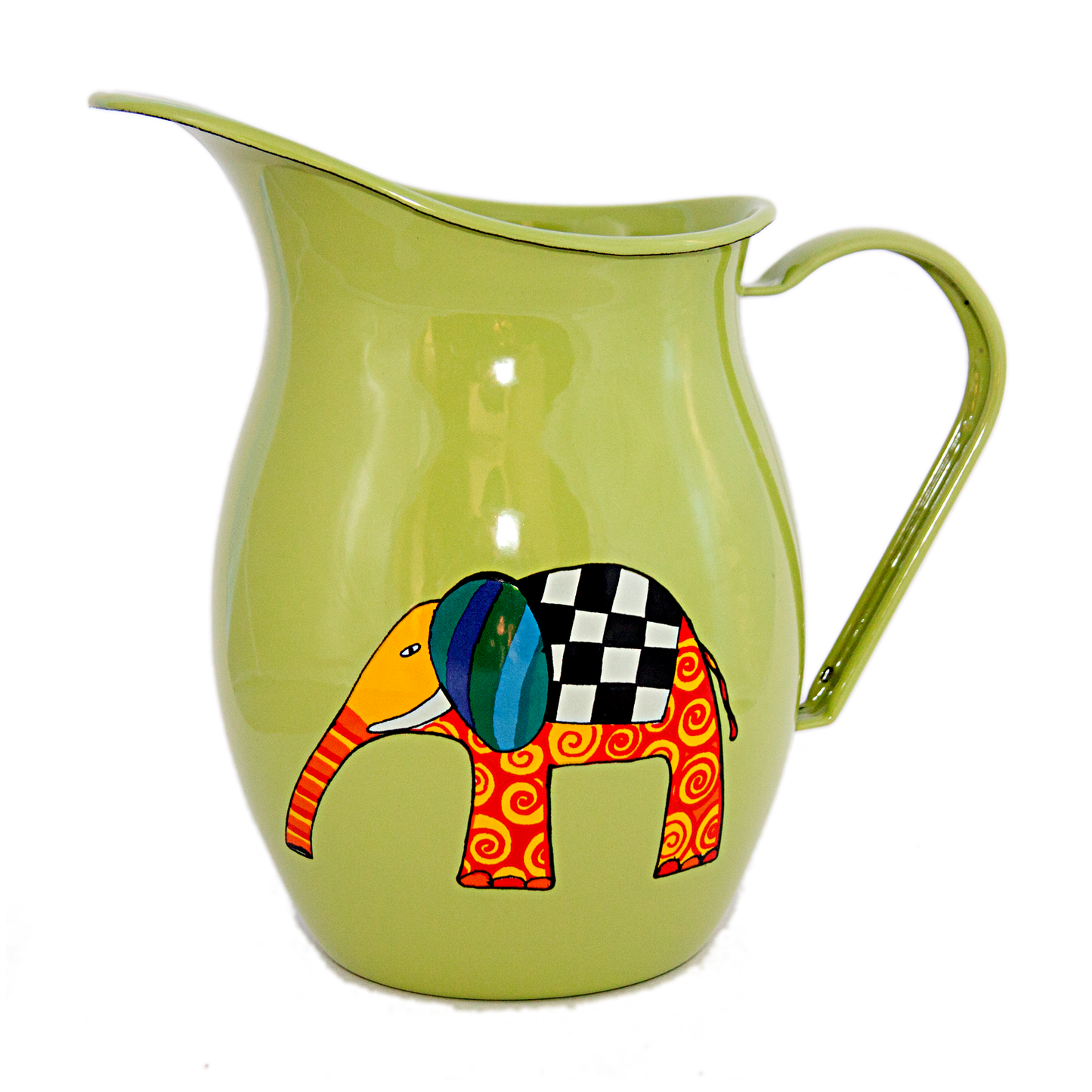 Camping Bowl, Camping, Outdoor, Enamelware, Enamel Mug, Coffee Mug, Pitcher, Gift, Cute, Animal, Elephant, Light Green