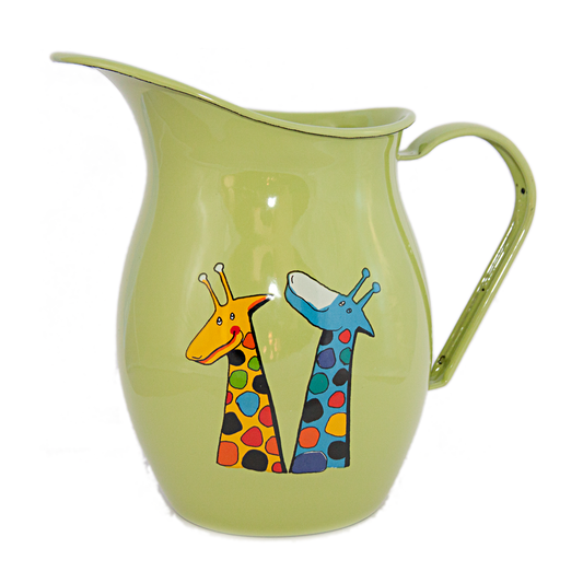 Camping Bowl, Camping, Outdoor, Enamelware, Enamel Mug, Coffee Mug, Pitcher, Gift, Cute, Animal, Giraffe, Light Green