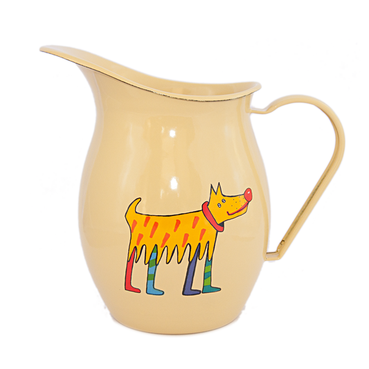 Camping Bowl, Camping, Outdoor, Enamelware, Enamel Mug, Coffee Mug, Pitcher, Gift, Cute, Animal, Dog, Cream