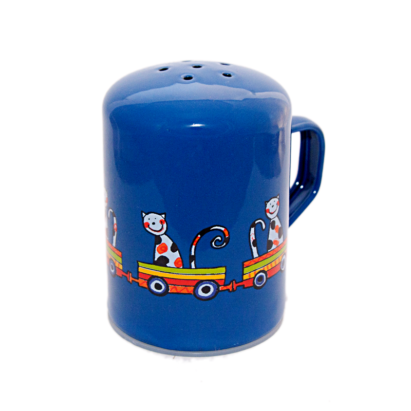 Camping Bowl, Camping, Outdoor, Enamelware, Enamel Mug, Coffee Mug, Salt and Pepper Shaker, Gift, Cute, Animal, Cat, Dog, Blue