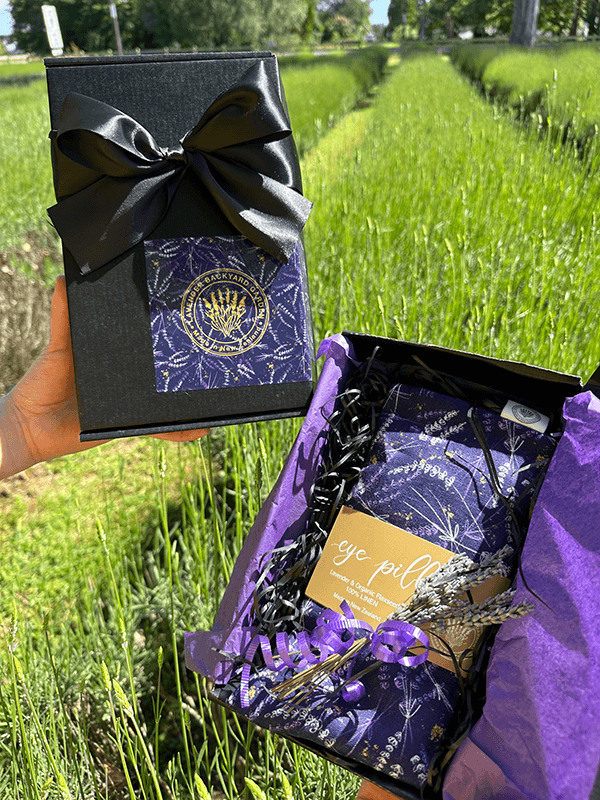 Lavender eye pillow gift sets with dried flowers