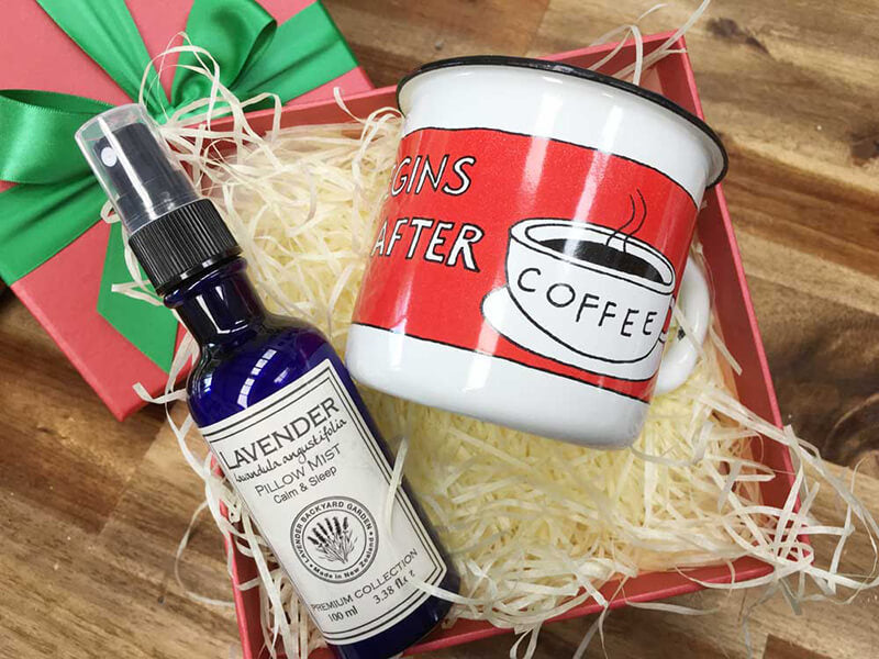 Merry Christmas! Coffee Lover Gift Box from NZ lavender farm, Lavender Backyard Garden