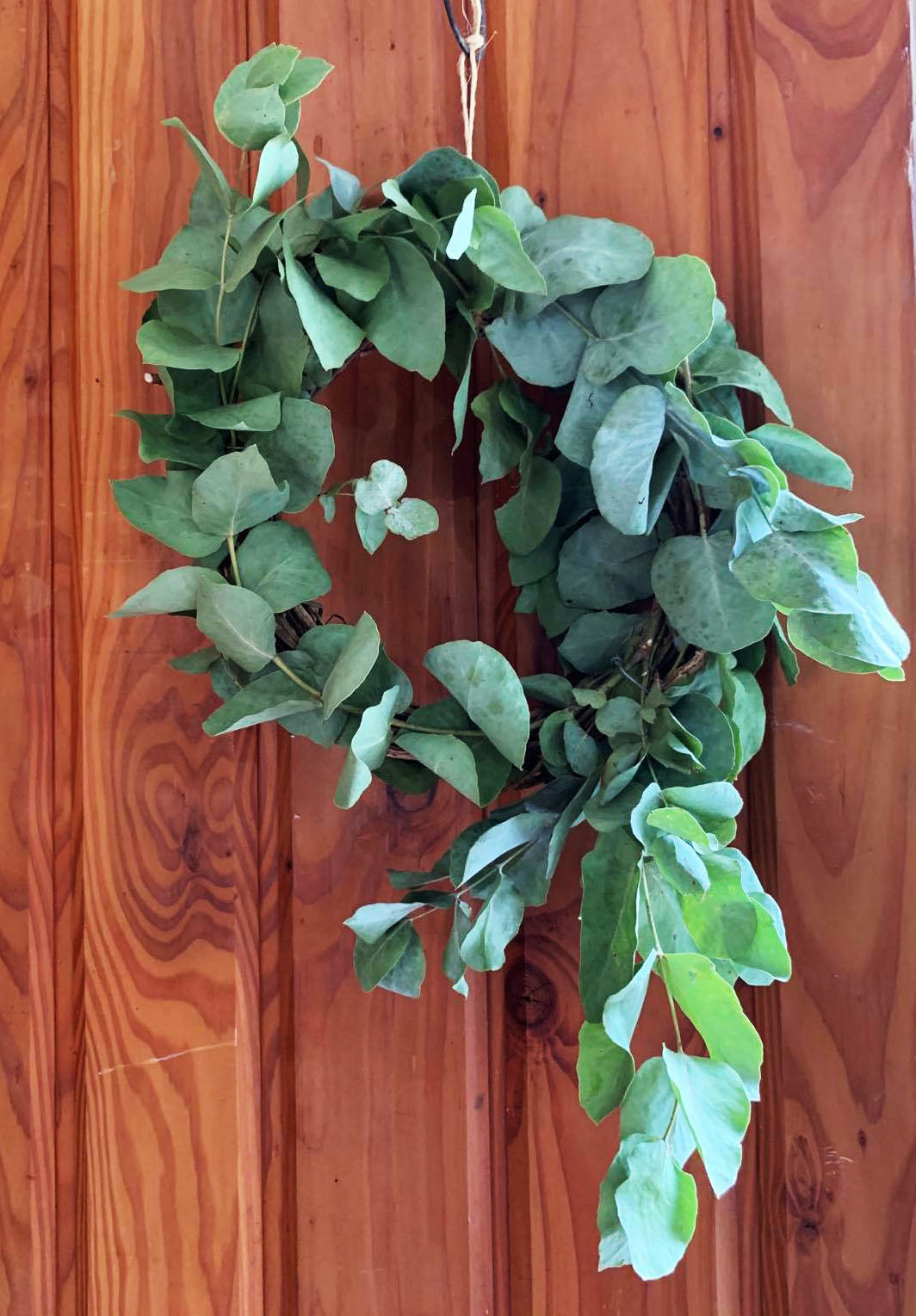Dried Eucalyptus Wreath small size vintage style harvested from NZ lavender farm