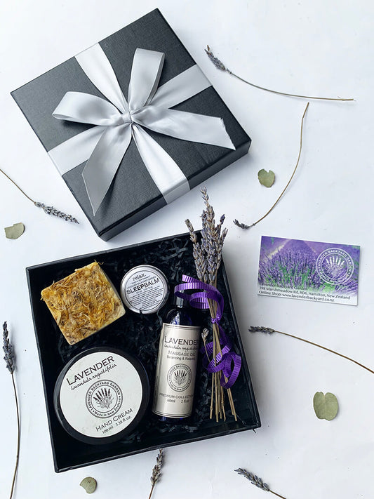 Hand & Massage Therapy Gift Set, NZ Lavender Gift Basket