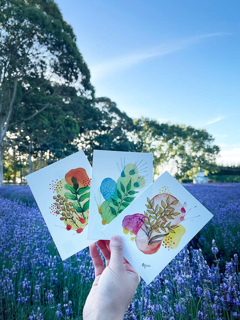 Natural Illustration / Botanical Illustration Greeting Cards or Message cards from NZ lavender farm