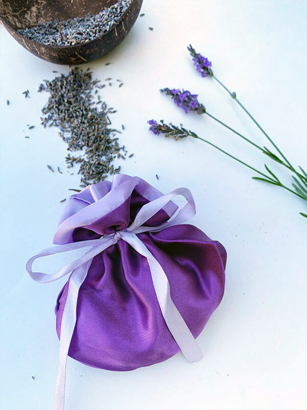 Luxury Satin Lavender Sachet Bag, Lavender Backyard Garden