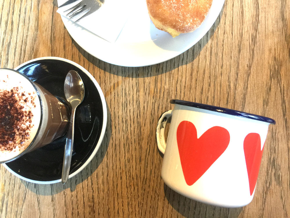 Regular Enamel Mug - Heart Coffee Mug